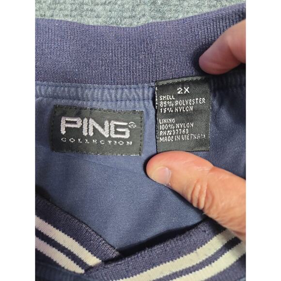 PING Collection Jacket Mens 2XL Blue Pullover Windbreaker Lined Golf Preble-Rish - Picture 2 of 11